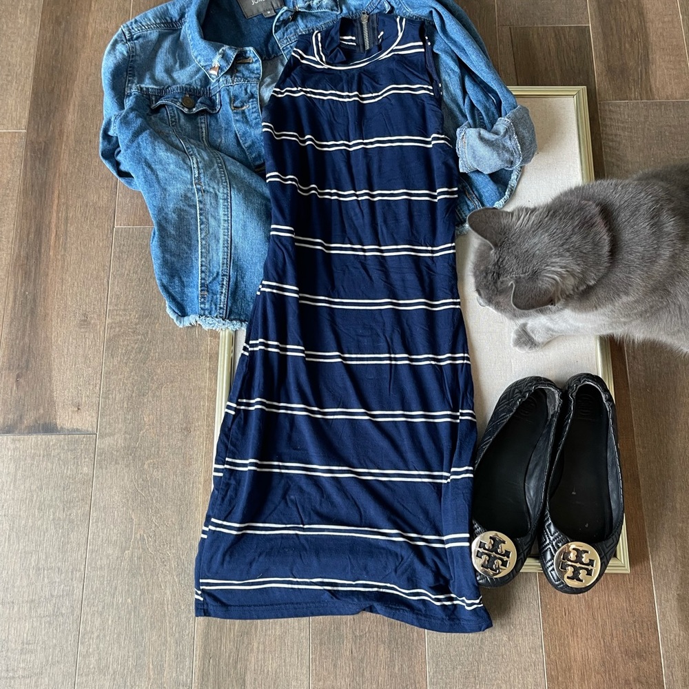 Sexy LF sleeveless striped dress